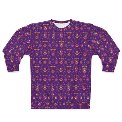 Unisex Sweatshirt (AOP), Sagittarius, Zodiac v4, Jewel Pattern