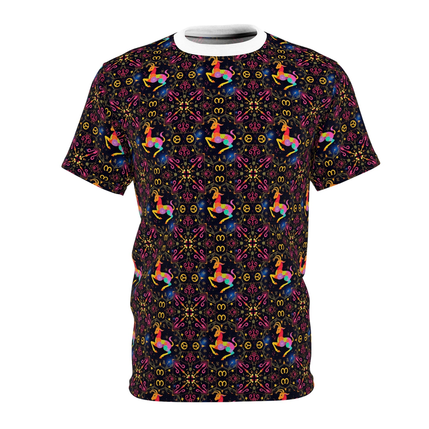 Unisex Cut & Sew T-Shirt, AOP, Capricorn, Zodiac v1, Pattern