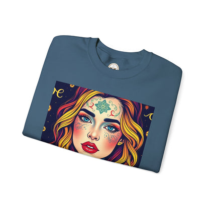 Unisex Heavy Blend™ Crewneck Sweatshirt, Aquarius, Zodiac, Sexy Pattern