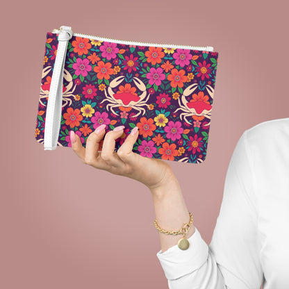 Clutch Bag, Cancer, Zodiac v3, Flower Pattern