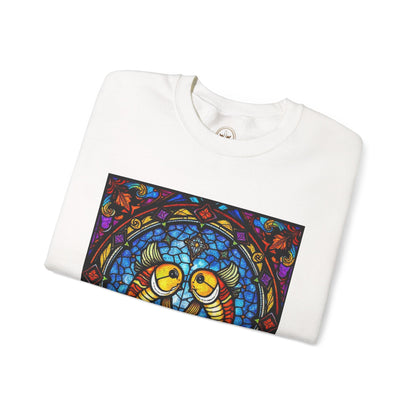 Unisex Heavy Blend™ Crewneck Sweatshirt, Glass 1, Pisces Zodiac Design