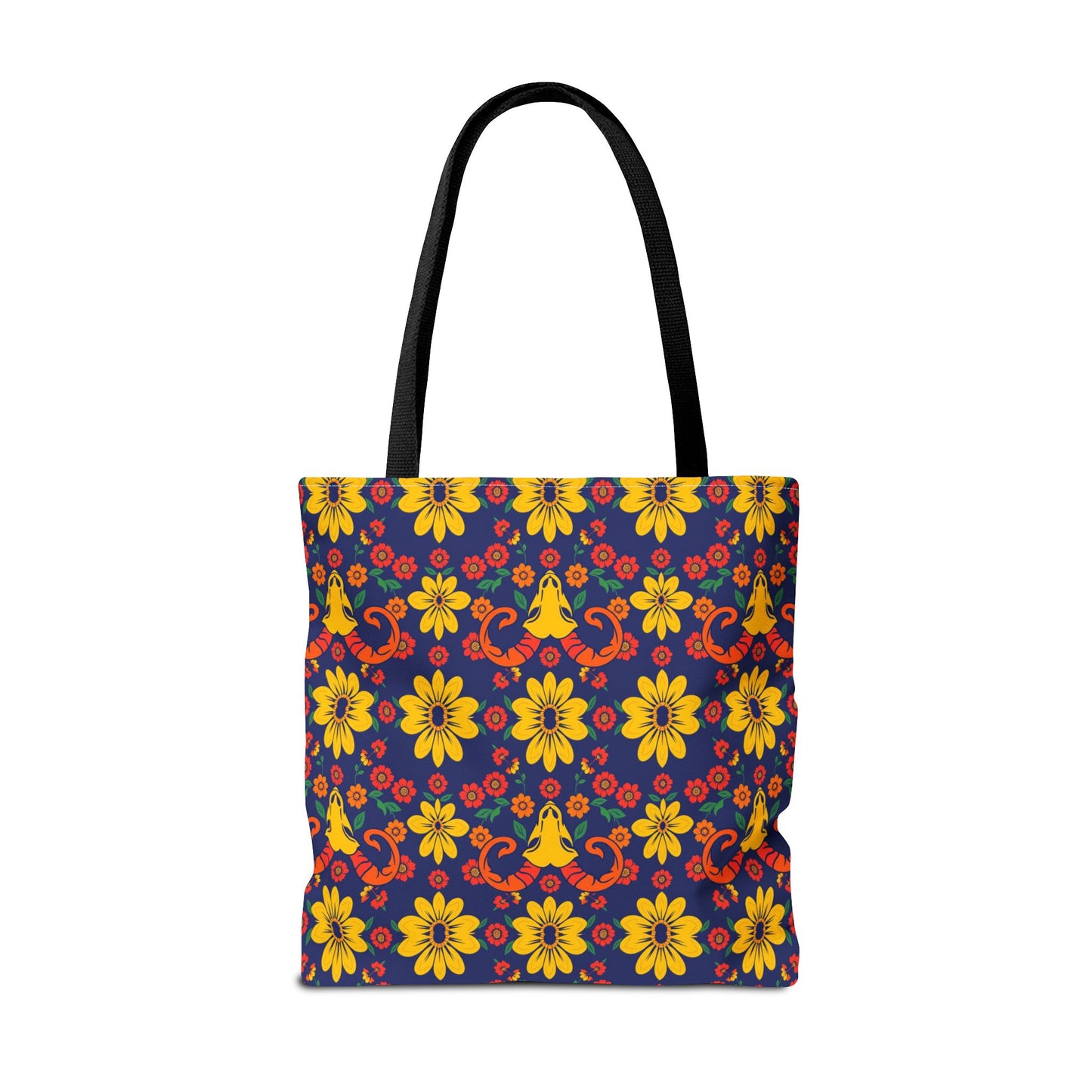 Tote Bag, (AOP), Aries, Zodiac v5, Flower Pattern