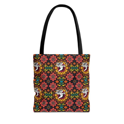 Tote Bag (AOP), Sagittarius, Zodiac v1, Flower Pattern