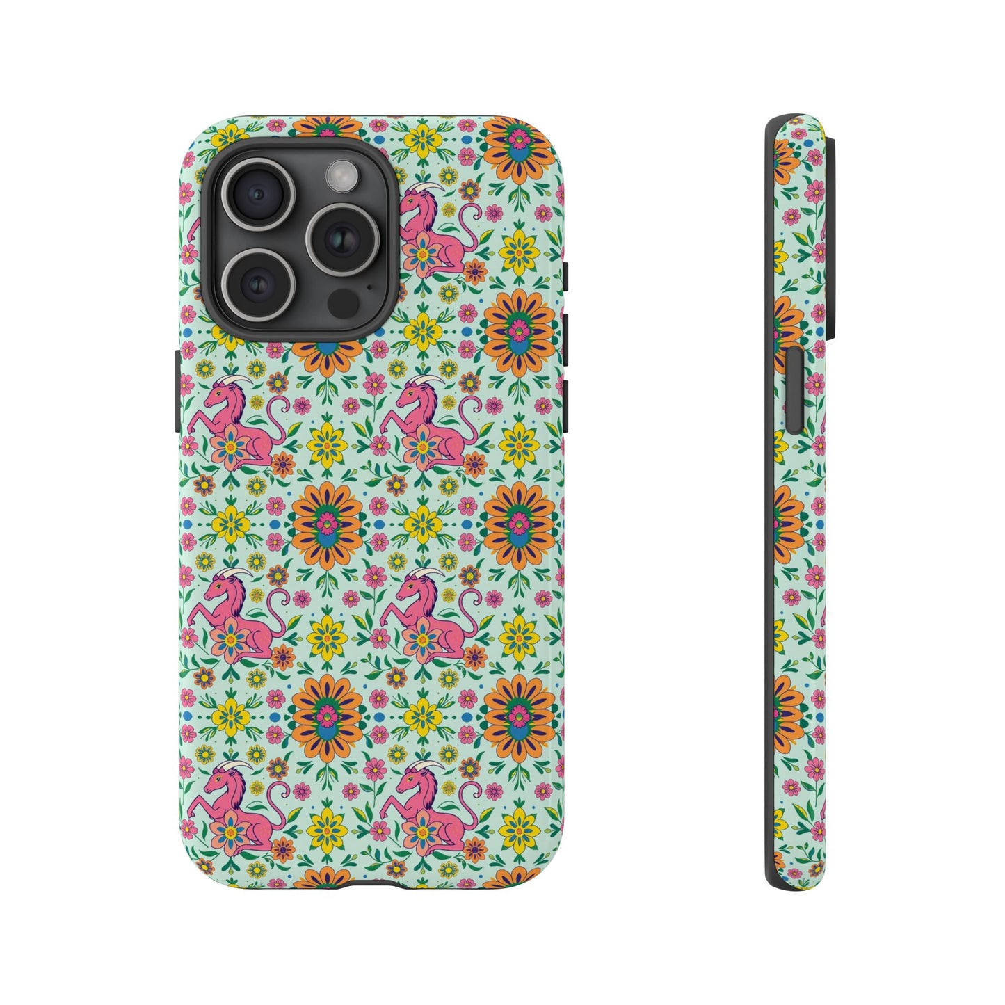 Tough Cases, Aquarius, Zodiac, Flower Pattern