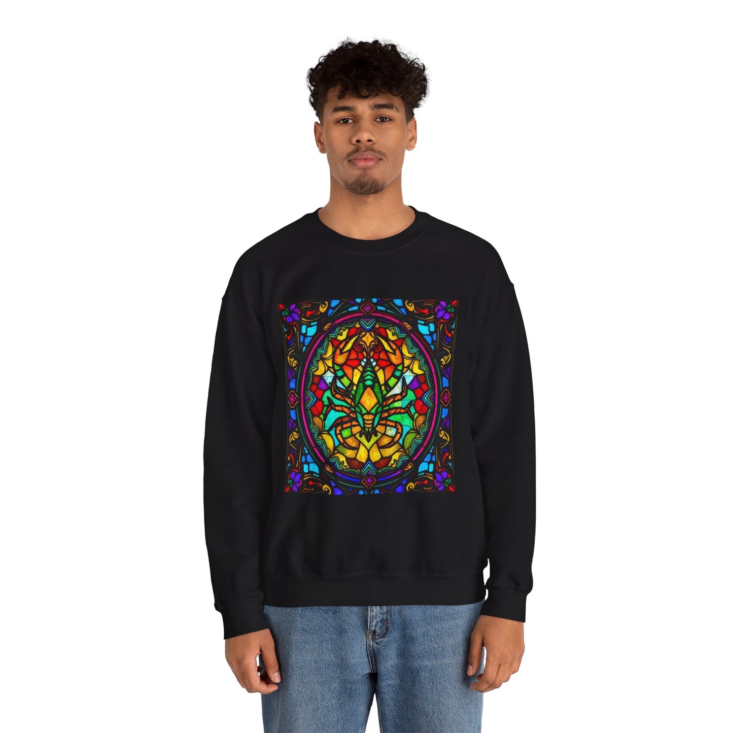 Unisex Heavy Blend™ Crewneck Sweatshirt, Glass 1, Scorpio Zodiac Design