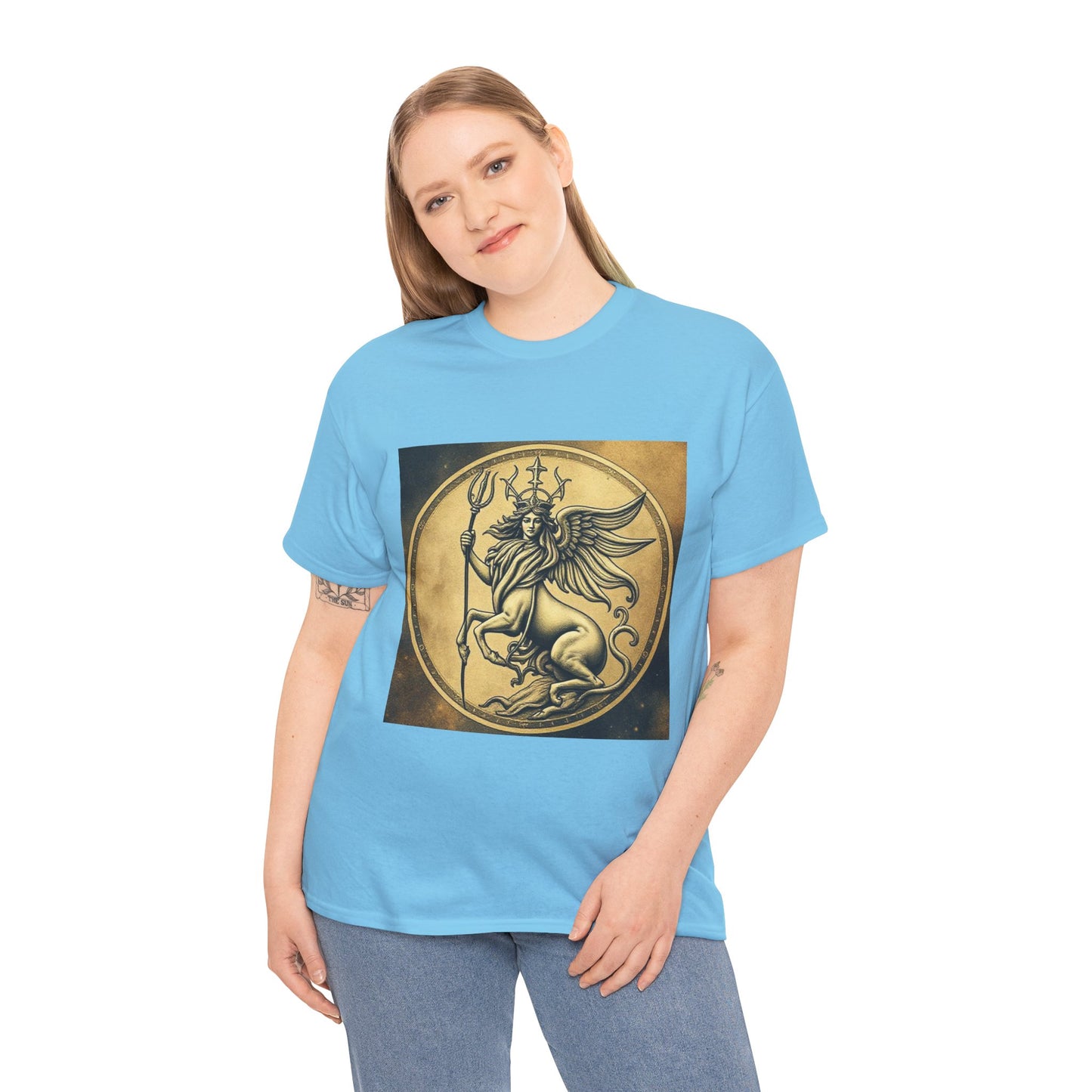 Unisex Heavy Cotton T-Shirt, Angel Animal, Virgo Zodiac Design