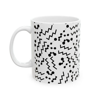 Ceramic Mug, (11oz, 15oz), Ceramic Coffee Mug, AOP, Constellation & Symbol, Aquarius Zodiac Design