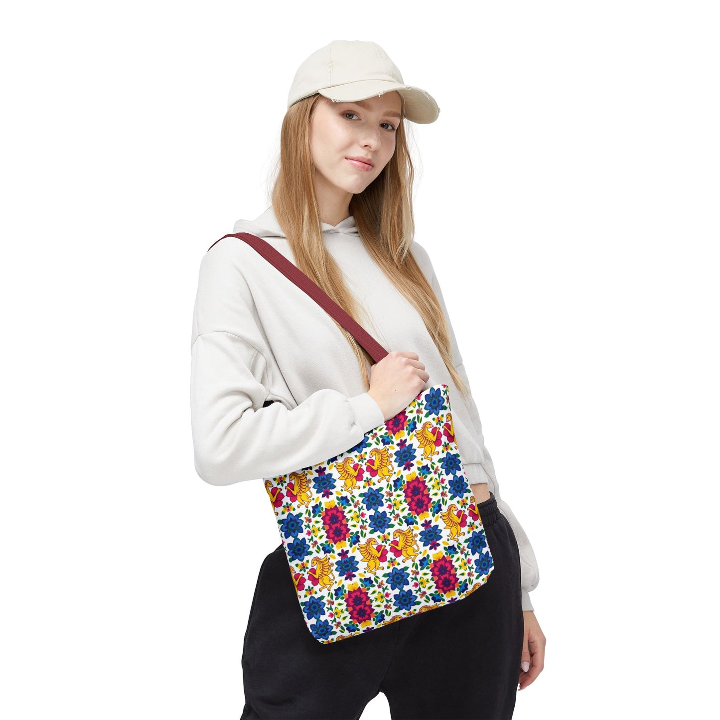 Tote Bag (AOP), Gemini, Zodiac, Flower Pattern