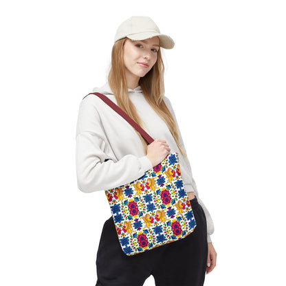 Tote Bag (AOP), Gemini, Zodiac, Flower Pattern