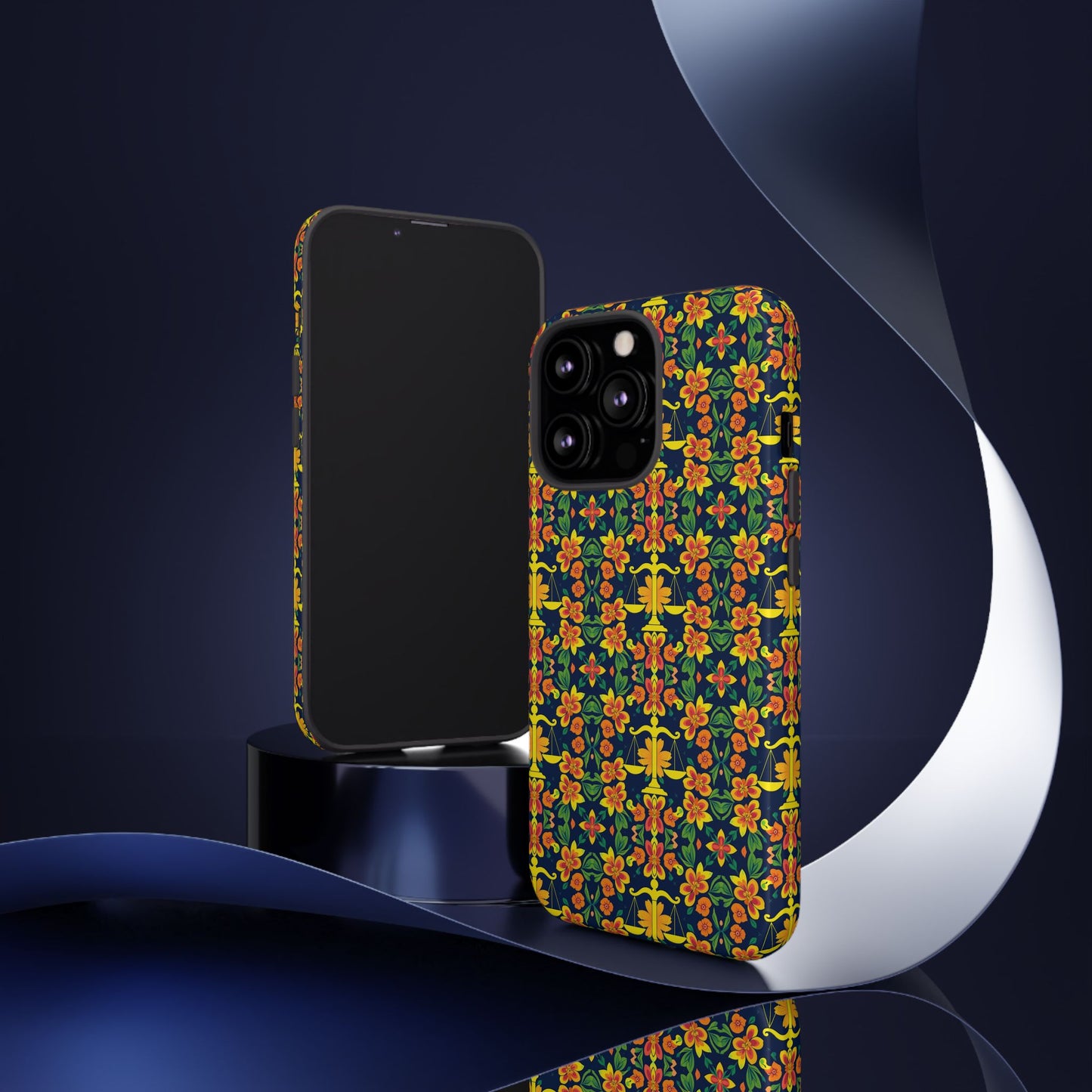 Tough Cases, Libra, Zodiac v3, Flower Pattern