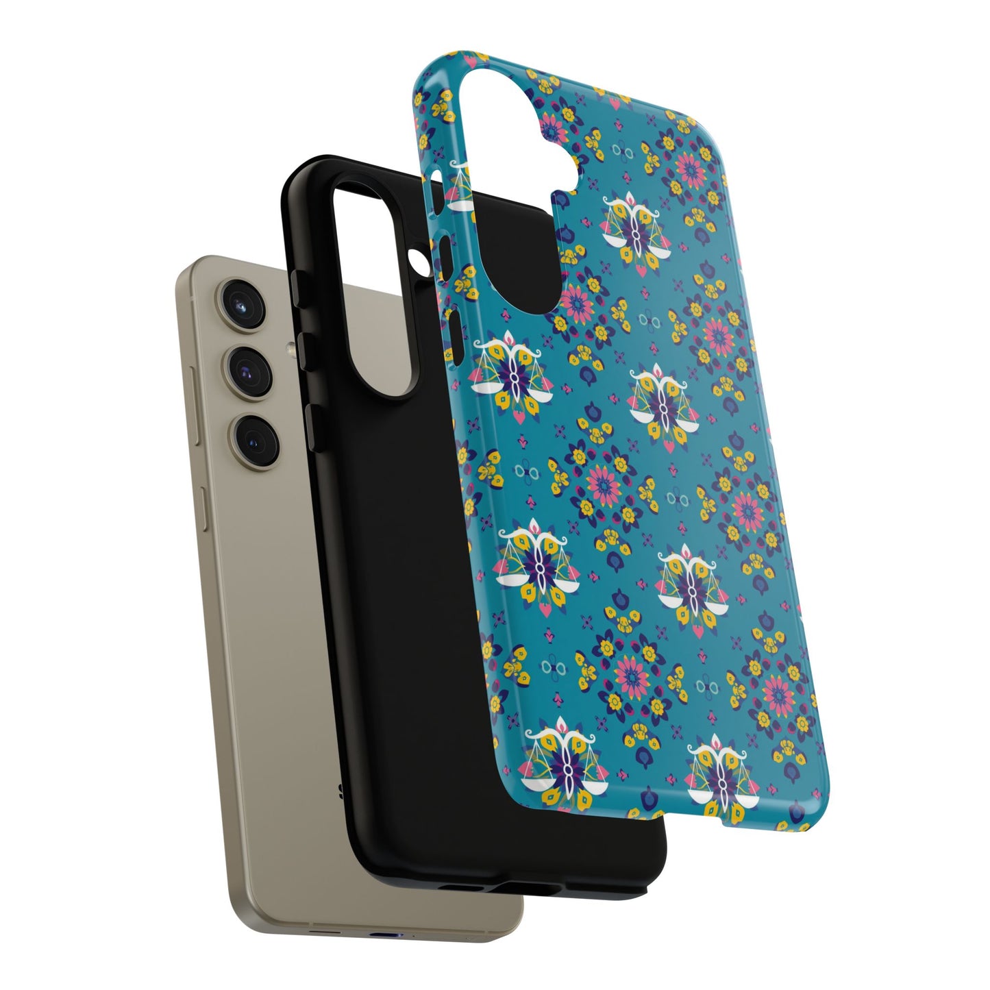 Tough Cases, Libra, Zodiac v2, Flower Pattern