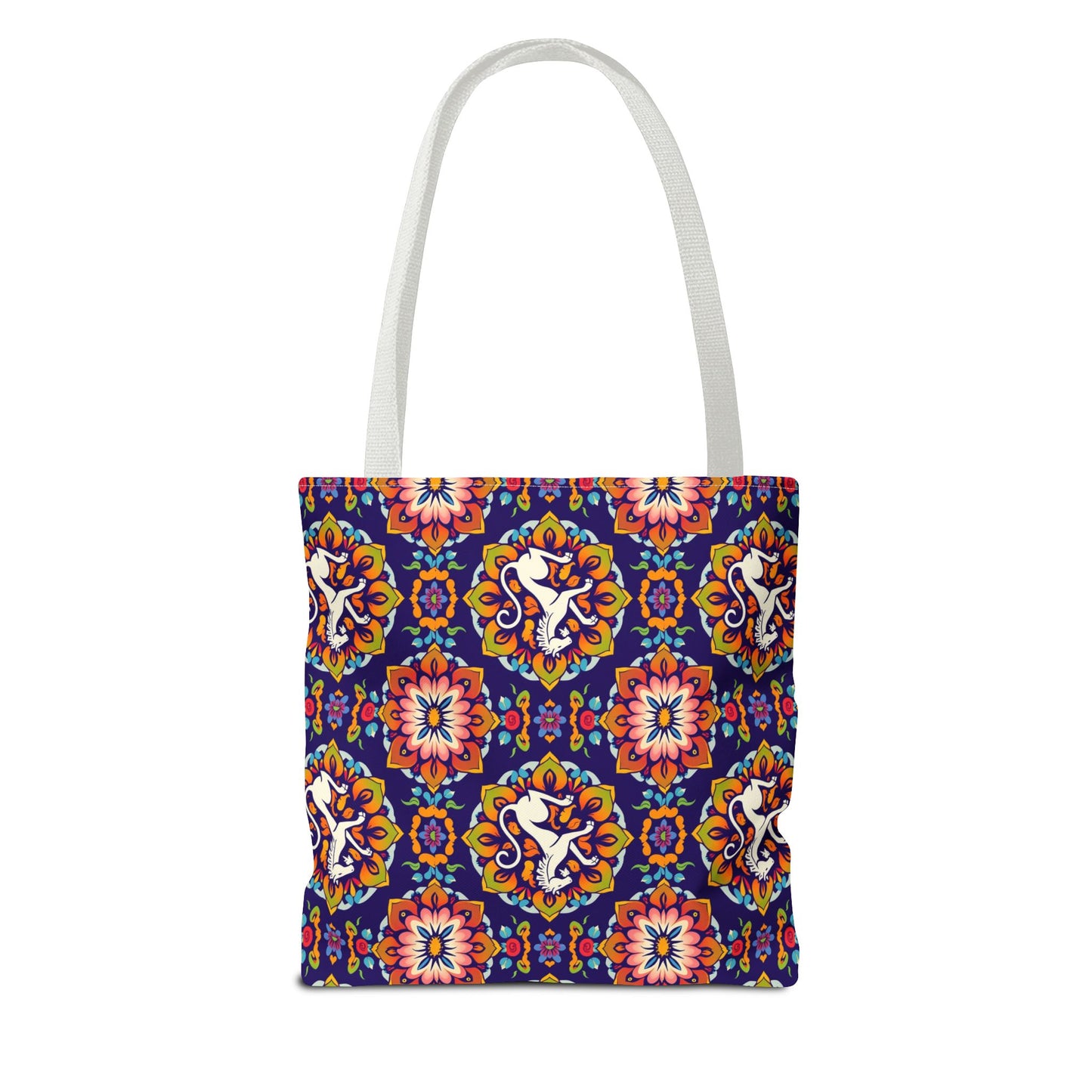 Tote Bag, (AOP), Virgo, Zodiac v3, Flower Pattern