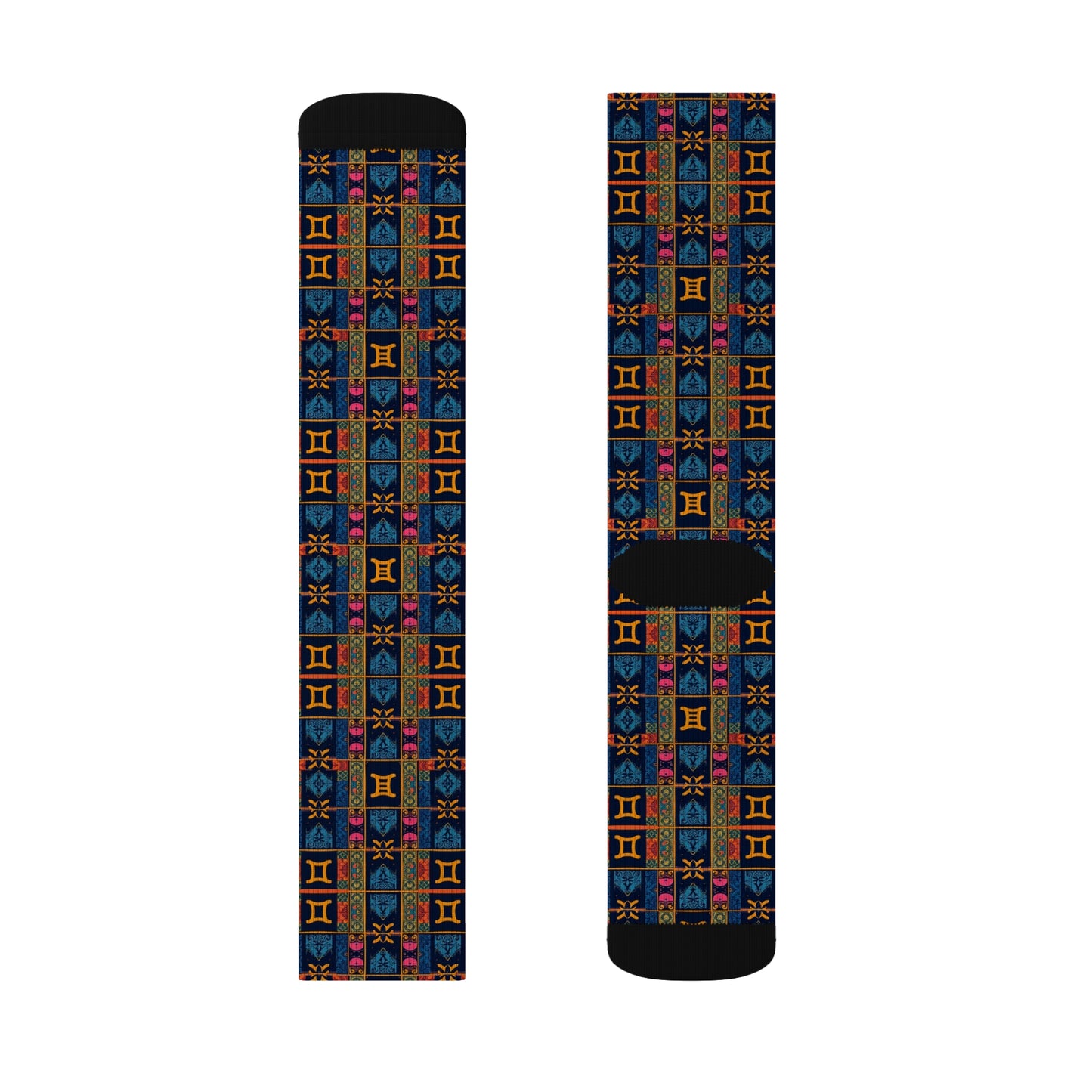 Sublimation Socks, Gemini, Zodiac v2, Shapes Pattern