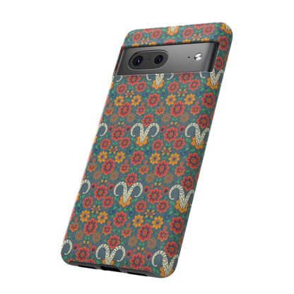 Tough Cases, Aries, Zodiac v3, Flower Pattern