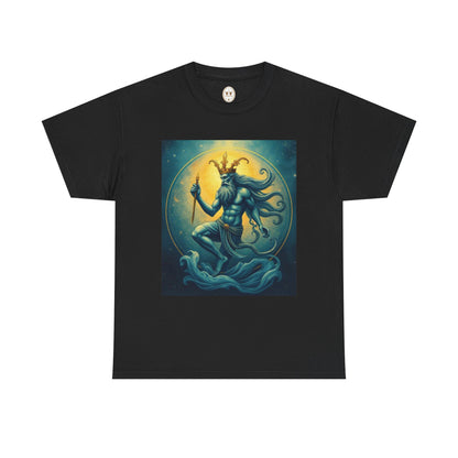Unisex Heavy Cotton T-Shirt, Aquarius God 1, Zodiac Design