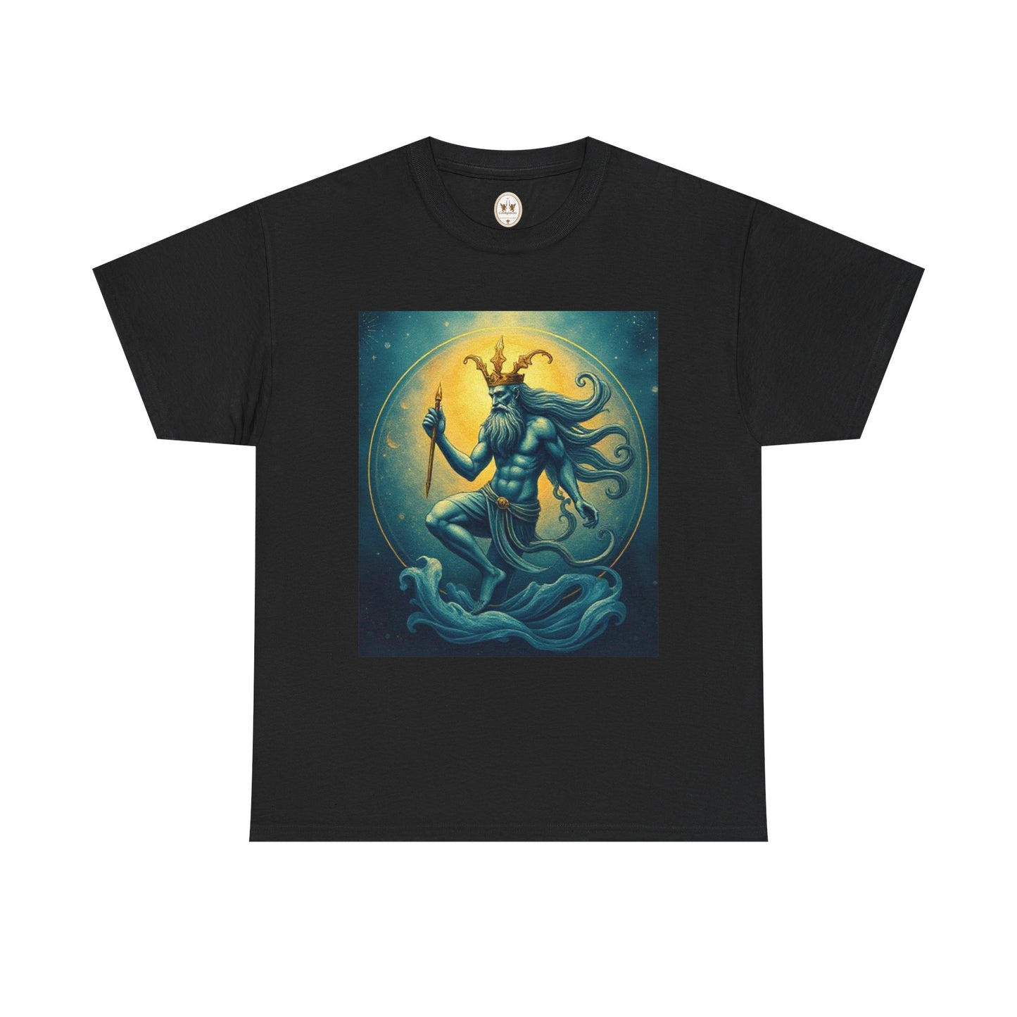 Unisex Heavy Cotton T-Shirt, Aquarius God, Zodiac Design