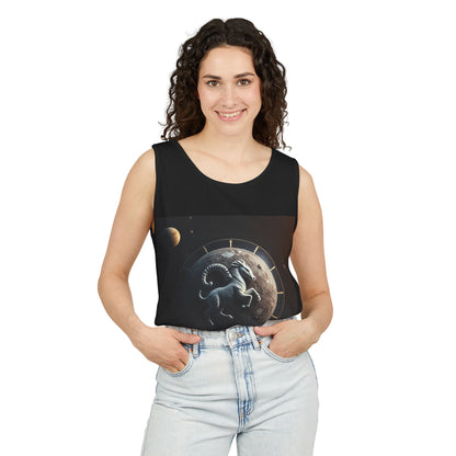 Unisex Garment-Dyed, Tank Top, Aries Design, Planet Animal, 100% Ringspun US cotton