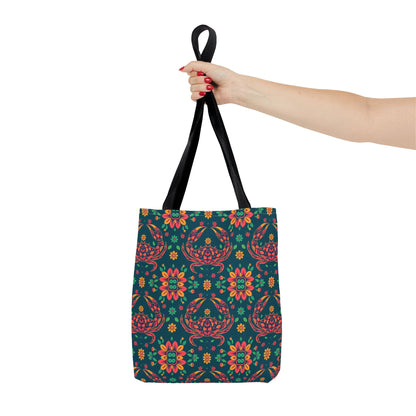 Tote Bag (AOP), Cancer, Zodiac v2, Flower Pattern