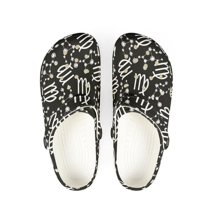 EVA Foam Rubber Shoes (AOP), Material 100% EVA, Virgo Zodiac Design