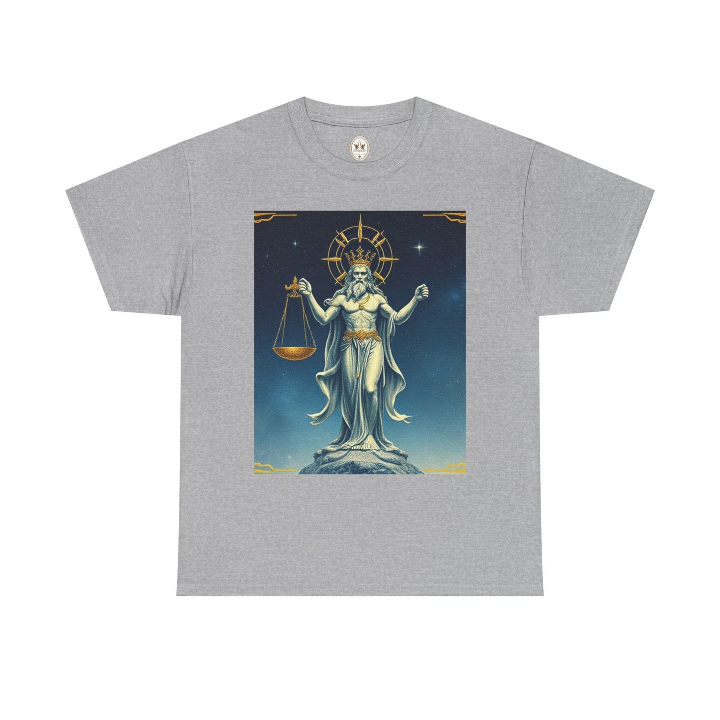 Unisex Heavy Cotton T-Shirt Space v2, Libra God, Zodiac Design