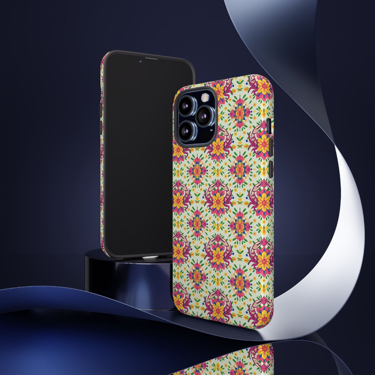 Tough Cases, Cancer, Zodiac v3, Flower Pattern