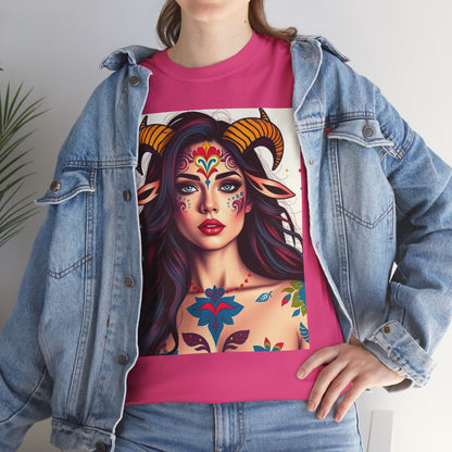 Unisex Heavy Cotton T-Shirt, Taurus, Zodiac v1, Sexy Art