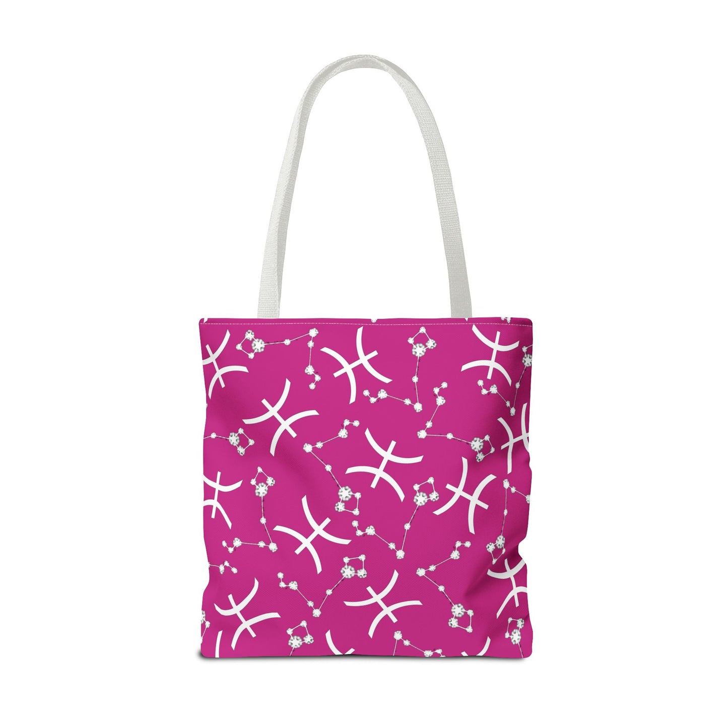 Tote Bag, Pisces Zodiac Sign, AOP, (Pink, White)