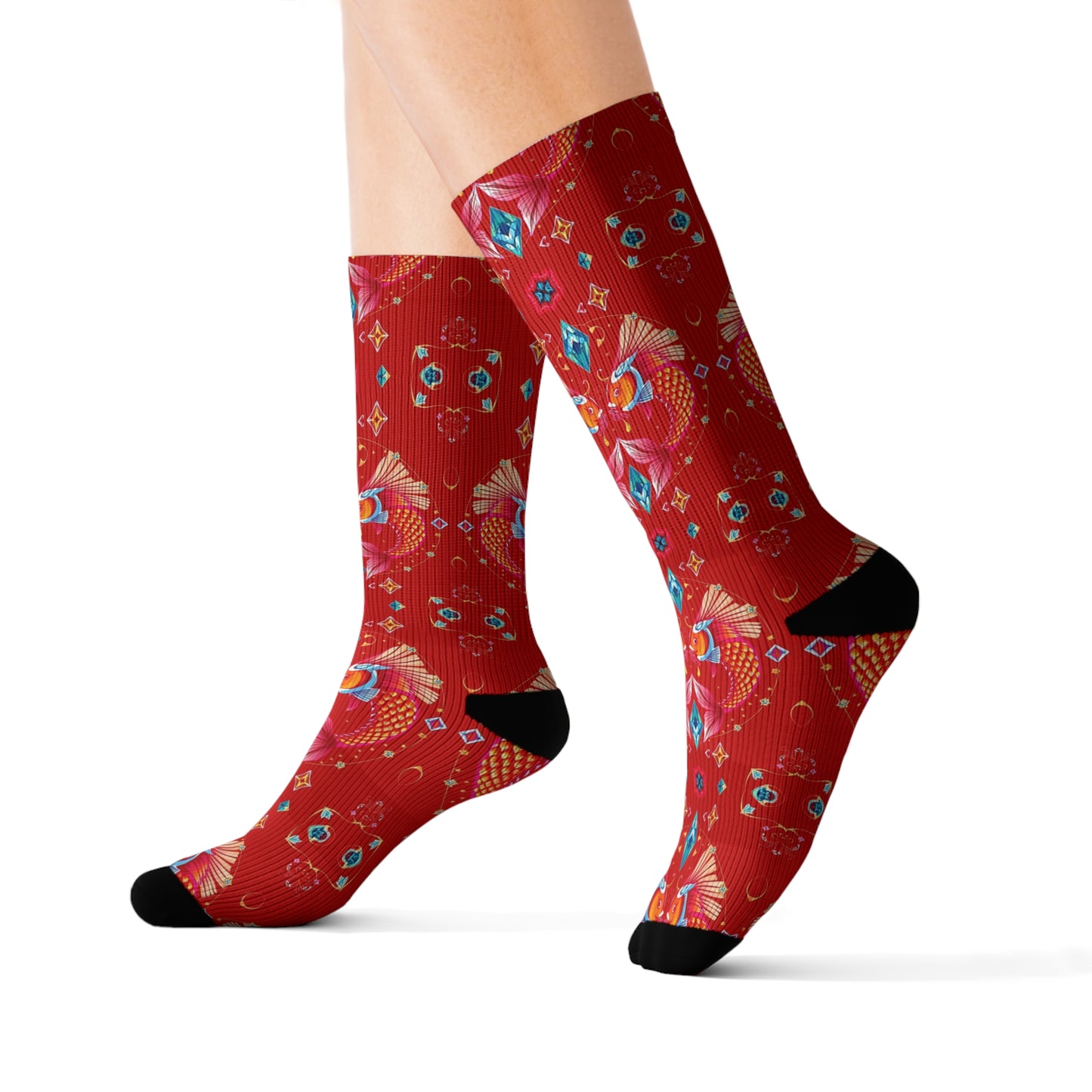 Sublimation Socks, Pisces, Zodiac, Jewel Pattern
