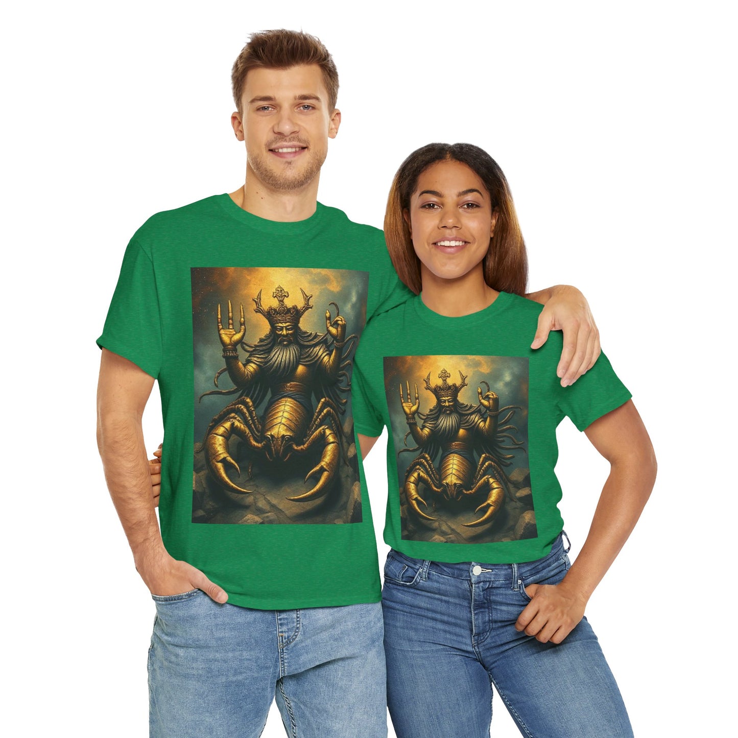 Unisex Heavy Cotton T-Shirt, Desert Scorpio King v1, Zodiac Design