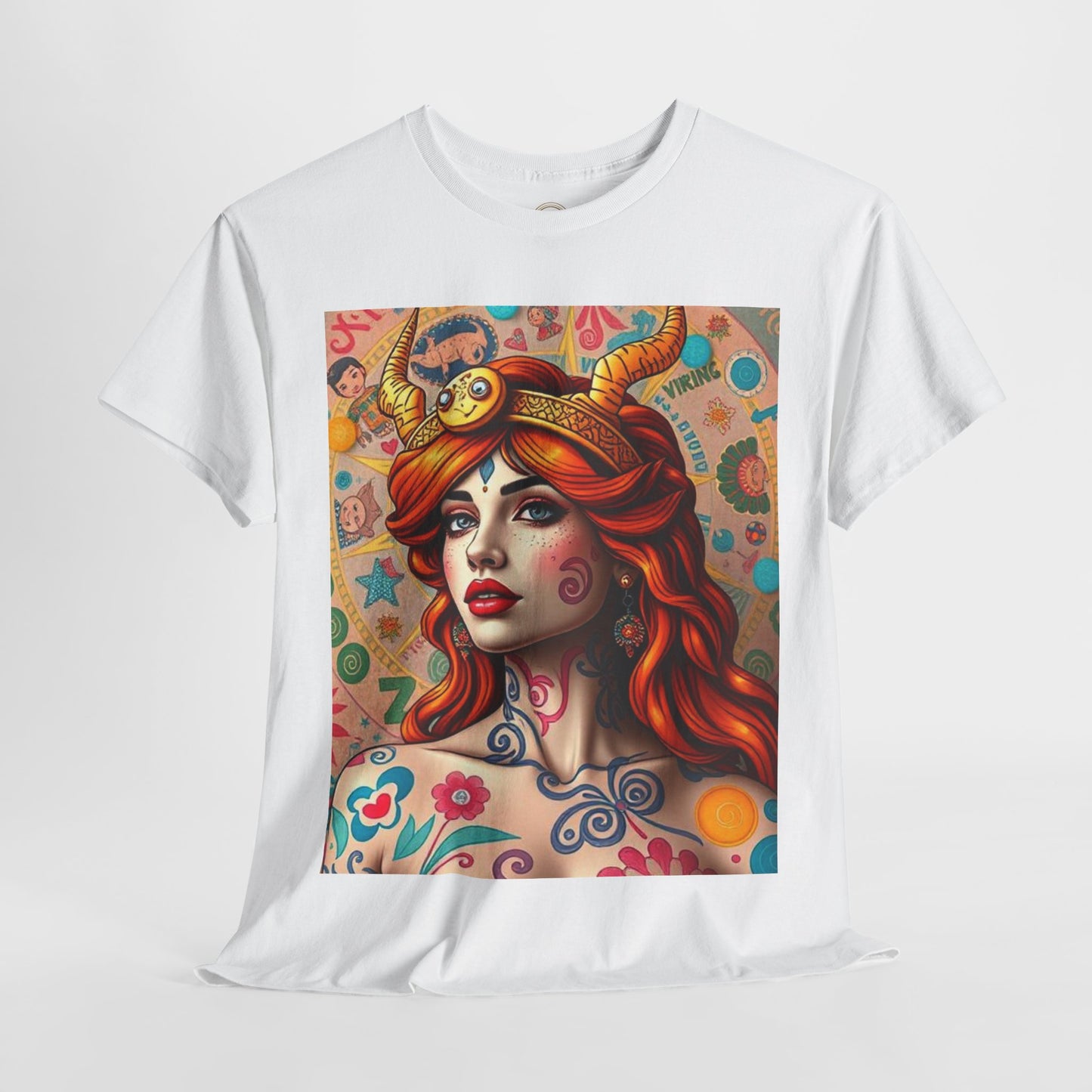 Unisex Heavy Cotton T-Shirt, Virgo, Zodiac v1, Sexy Art