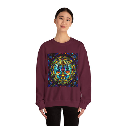 Unisex Heavy Blend™ Crewneck Sweatshirt, Glass, Libra Zodiac Design