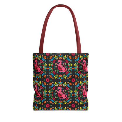 Tote Bag, (AOP), Virgo, Zodiac v6, Flower Pattern