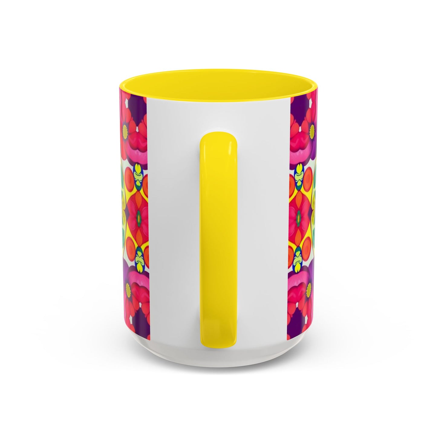 Accent Coffee Mug, Pisces, Zodiac v4, Flower Pattern, (11, 15oz)