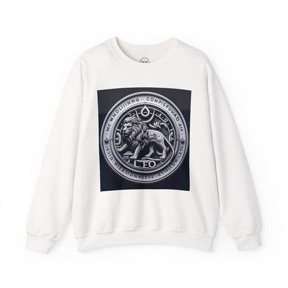Unisex Heavy Blend™ Crewneck Sweatshirt, Lion Coin, Leo Zodiac Design