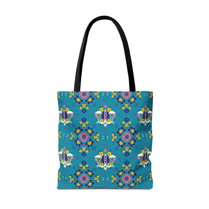 Tote Bag (AOP), Libra, Zodiac v1, Flower Pattern