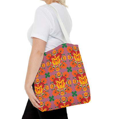 Tote Bag (AOP), Aries, Zodiac v1, Flower Pattern