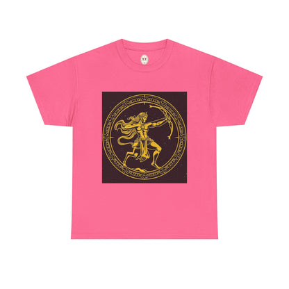Unisex Heavy Cotton T-Shirt, Mythical Faun/Satyr, Sagittarius Zodiac Design
