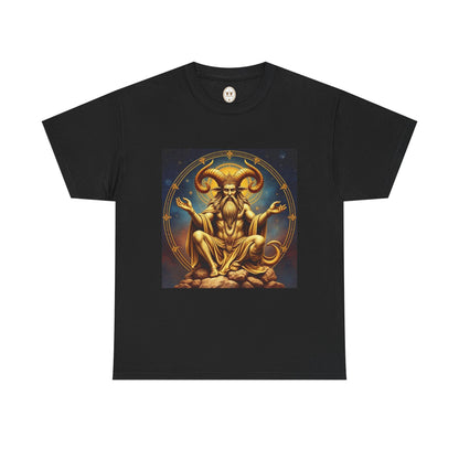Unisex Heavy Cotton T-Shirt, On The Throne, Taurus Zodiac Design