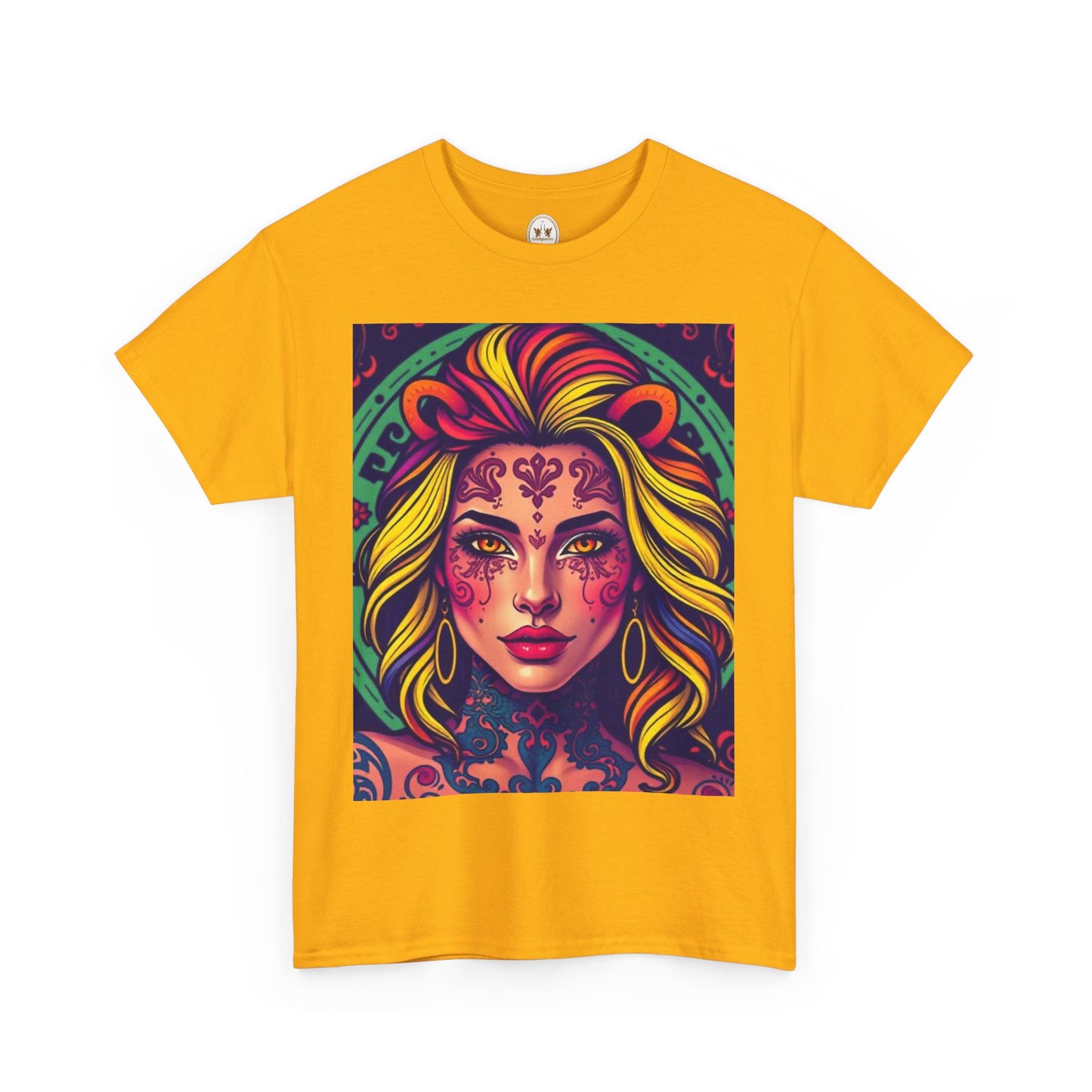 Unisex Heavy Cotton T-Shirt, Leo, Zodiac v1, Sexy Art