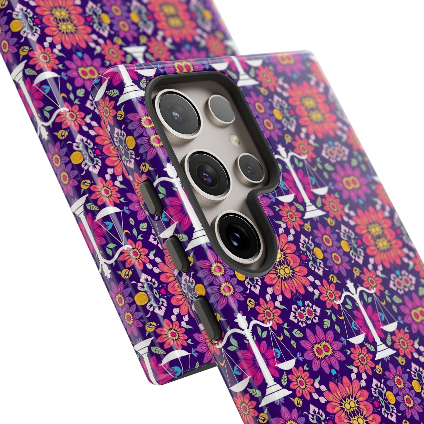 Tough Cases, Libra, Zodiac v4, Flower Pattern
