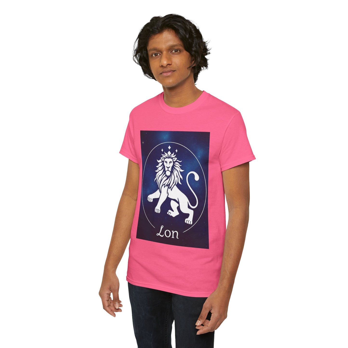 Unisex Heavy Cotton T-Shirt, Space Lion v1, Leo Zodiac Design