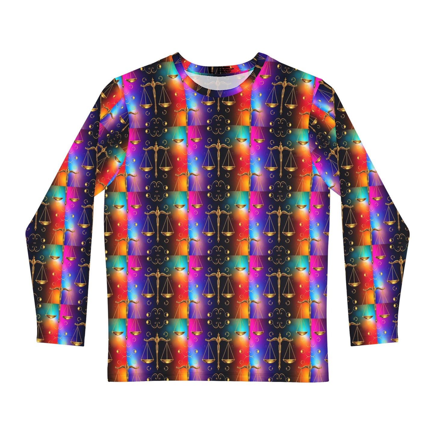 Men's Long Sleeve Shirt, (AOP), Libra, Zodiac v1, Pattern