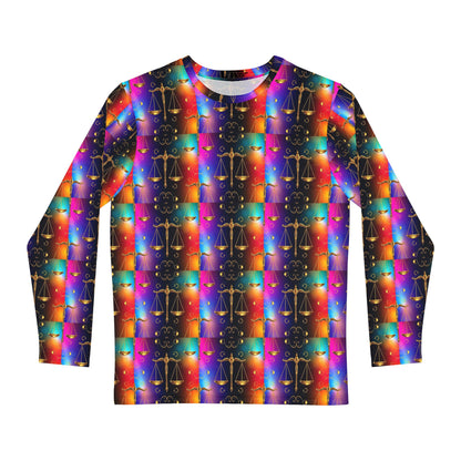 Men's Long Sleeve Shirt, (AOP), Libra, Zodiac v1, Pattern