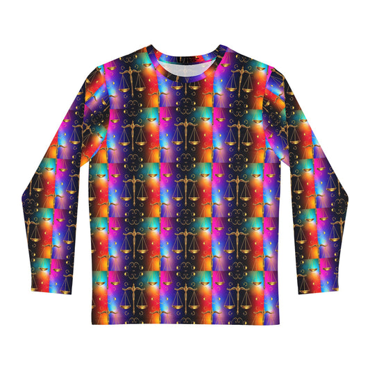 Men's Long Sleeve Shirt, (AOP), Libra, Zodiac v1, Pattern