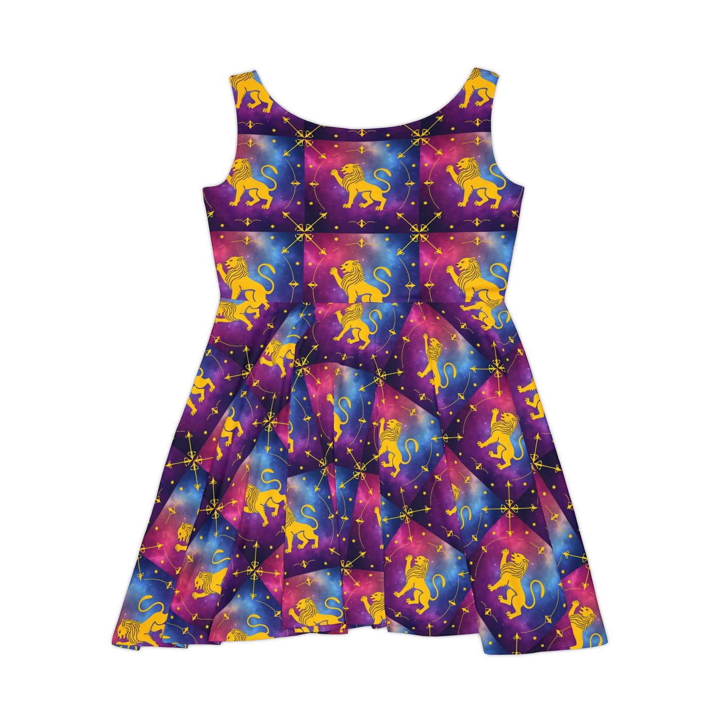 Women's Skater Dress, AOP, Zodiac, Leo, Pattern
