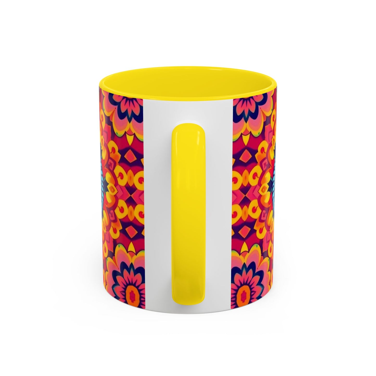 Accent Coffee Mug, Pisces, Zodiac v1, Flower Pattern, (11, 15oz)