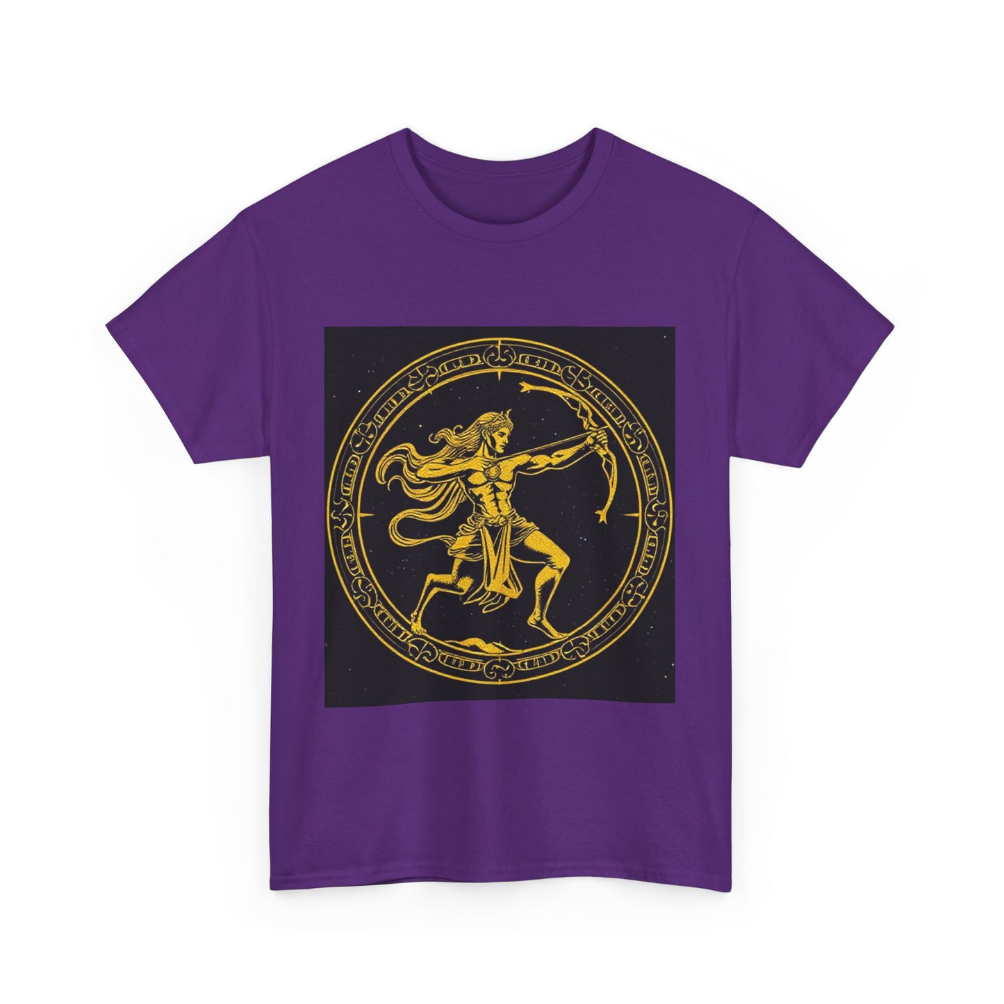 Unisex Heavy Cotton T-Shirt, Mythical Faun/Satyr, Sagittarius Zodiac Design