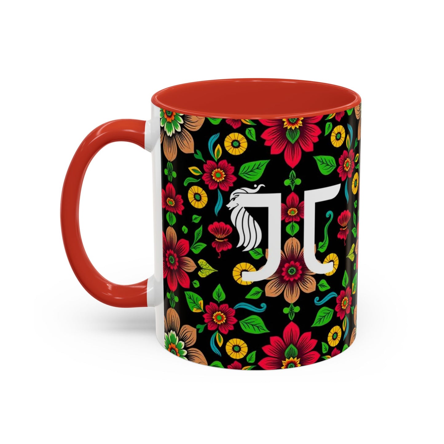 Accent Coffee Mug, Gemini, Zodiac v4, Flower Pattern, (11, 15oz)