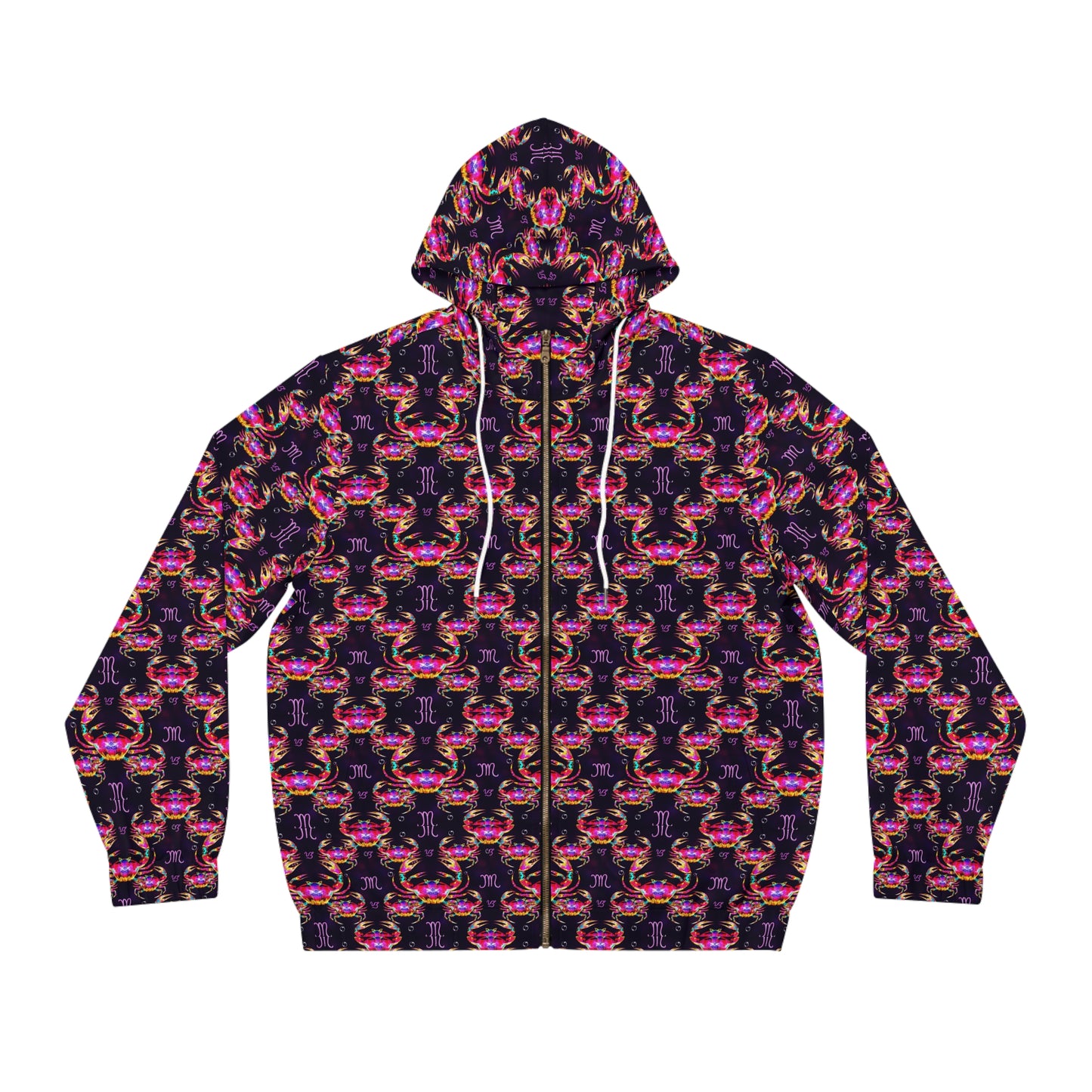 Full-Zip Hoodie (AOP), Cancer, Zodiac, Pattern