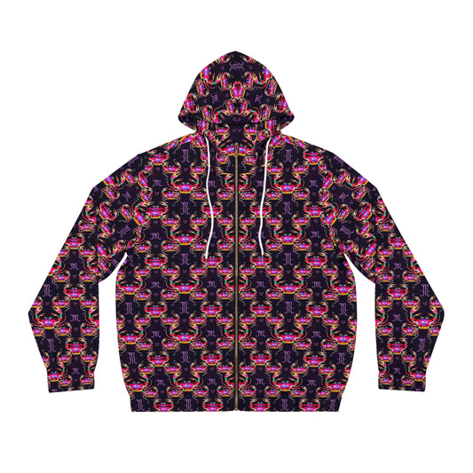 Full-Zip Hoodie (AOP), Cancer, Zodiac, Pattern